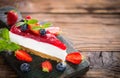 Homemade cheesecake with fresh berries Royalty Free Stock Photo