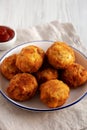 Homemade Cheesy Chicken Nuggets with Ketchup, side view Royalty Free Stock Photo