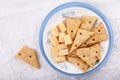 Homemade cheesy crackers Royalty Free Stock Photo