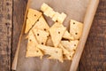 Homemade cheesy crackers Royalty Free Stock Photo