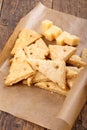 Homemade cheesy crackers Royalty Free Stock Photo