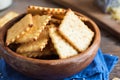 Homemade cheesy crackers Royalty Free Stock Photo