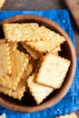 Homemade cheesy crackers Royalty Free Stock Photo
