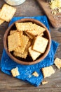 Homemade cheesy crackers Royalty Free Stock Photo