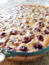 Homemade cherry clafoutis dessert. The clafoutis is a cake traditionally composed of masked cherries. Royalty Free Stock Photo