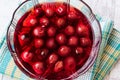 Homemade Cherry Compote in glass bowl / Komposto