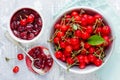 Homemade cherry jam in sugar syrup Royalty Free Stock Photo