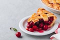 Homemade Cherry Pie with a Flaky Crust Royalty Free Stock Photo