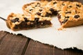 Homemade cherry pie with walnuts and a crispy crust. Royalty Free Stock Photo