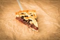 Homemade cherry pie with walnuts and a crispy crust. Royalty Free Stock Photo