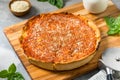 Homemade Chicago Style Deep Dish Pizza Royalty Free Stock Photo