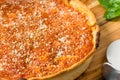 Homemade Chicago Style Deep Dish Pizza Royalty Free Stock Photo