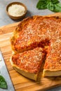 Homemade Chicago Style Deep Dish Pizza Royalty Free Stock Photo