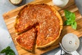 Homemade Chicago Style Deep Dish Pizza Royalty Free Stock Photo