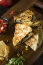 Homemade Chicken and Cheese Quesadilla Royalty Free Stock Photo