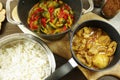 Homemade Chicken Curry with vegetables and Basmati Rice bowl Royalty Free Stock Photo