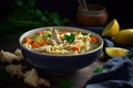 Homemade chicken noodle soup ai generated Royalty Free Stock Photo