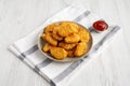 Homemade Chicken Nuggets with Ketchup, side view Royalty Free Stock Photo