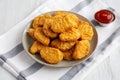 Homemade Chicken Nuggets with Ketchup, side view Royalty Free Stock Photo