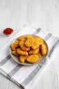 Homemade Chicken Nuggets with Ketchup, side view Royalty Free Stock Photo