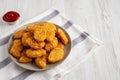 Homemade Chicken Nuggets with Ketchup, side view. Space for text Royalty Free Stock Photo