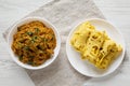 Homemade Chicken Tikka Masala, top view. Flat lay, overhead, from above Royalty Free Stock Photo