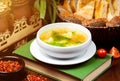 Homemade chicken vegetable soup. Royalty Free Stock Photo