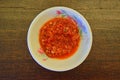 Homemade Chili on Small Saucer Royalty Free Stock Photo