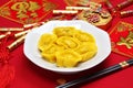 Homemade chinese gold ingot dumplings Royalty Free Stock Photo