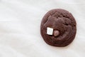 Homemade chocolate chip cookies on white background. Royalty Free Stock Photo