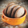 Homemade chocolate cookies for snack. Chocolate chip cookies shot in ceramic jar