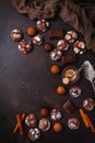 Homemade Chocolate Crinkle Cookies with chocolates with chocolate and cinnamon