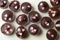 Homemade chocolate with decorative hearts Royalty Free Stock Photo