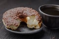 Chocolate donut,traditional Polish donut,a donut for an old recipe,home donut Royalty Free Stock Photo