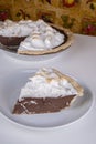 Homemade chocolate meringue pie Royalty Free Stock Photo