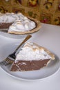 Homemade chocolate meringue pie Royalty Free Stock Photo