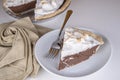 Homemade chocolate meringue pie Royalty Free Stock Photo