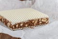 Homemade chocolate nougat with nuts