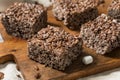 Homemade Chocolate Rice Crispy Treat Squares Royalty Free Stock Photo