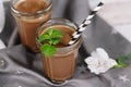 Homemade chocolate smoothie