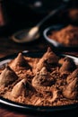 Homemade chocolate truffles coated in cocoa powder Royalty Free Stock Photo