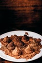 Homemade chocolate truffles coated in cocoa powder Royalty Free Stock Photo