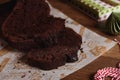 Homemade Chocolate Zucchini Cake with chocolate chips Royalty Free Stock Photo