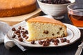 Homemade christmas cake with dried fruits and nuts on rustic wooden table Royalty Free Stock Photo