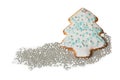 Homemade christmas cookie on a white background Royalty Free Stock Photo