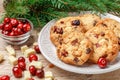 Homemade Christmas cranberry cookies