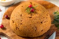 Homemade Christmas Figgy Pudding Royalty Free Stock Photo