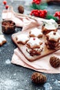Homemade Christmas star shape gingerbread cookies,