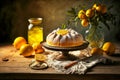 homemade citrus pastries lemon cake on table