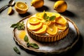 homemade citrus pastries lemon cake on table